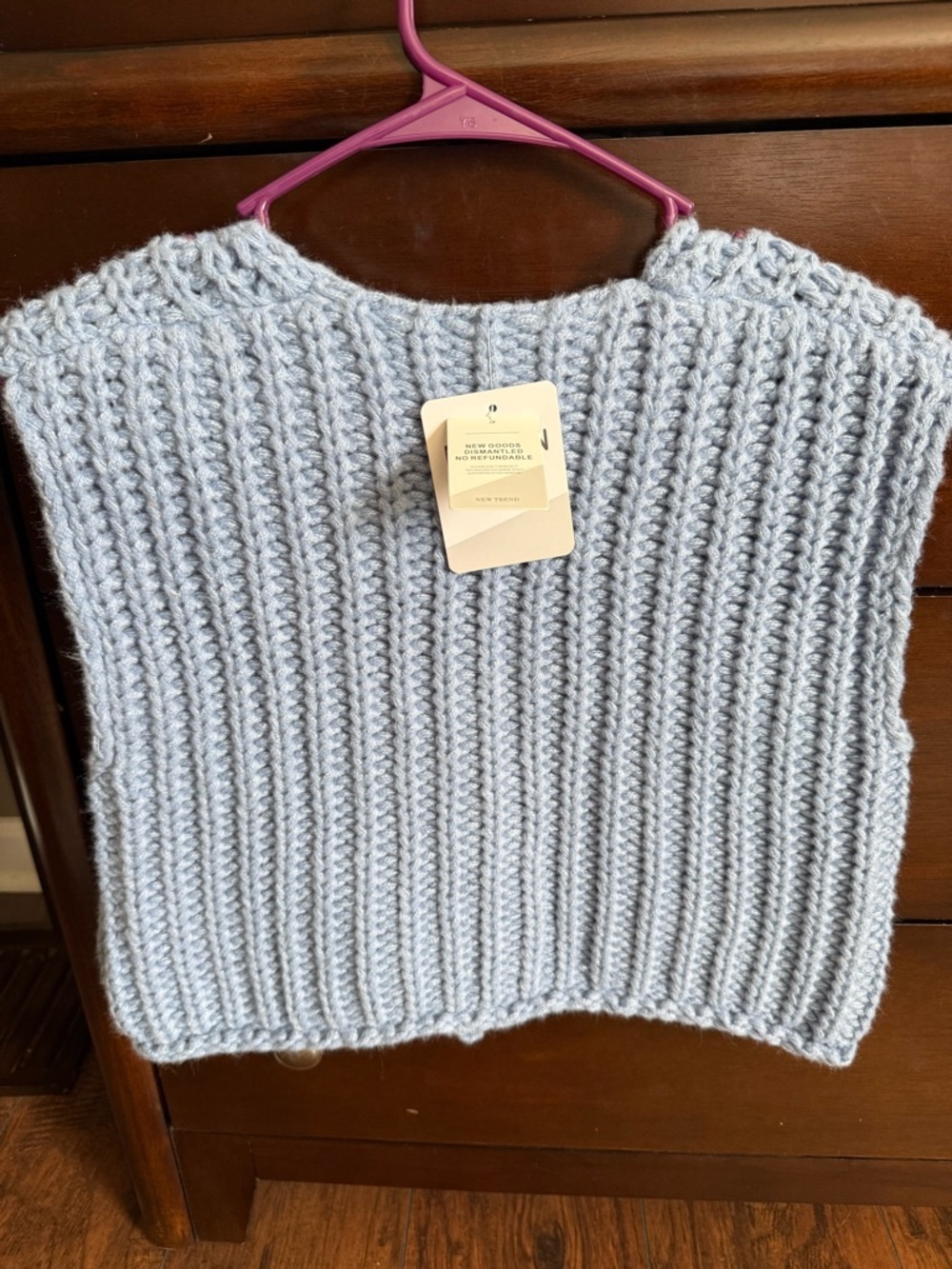 Women’s Blue Knit Sweater Vest Top size small NWT - Picture 2 of 2